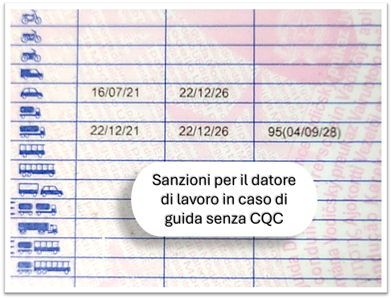 Sanzioni per il datore di lavoro in caso di guida senza CQC